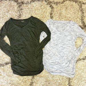 LOT of 2 - Motherhood Maternity Longsleeve Shirts - Size Small
